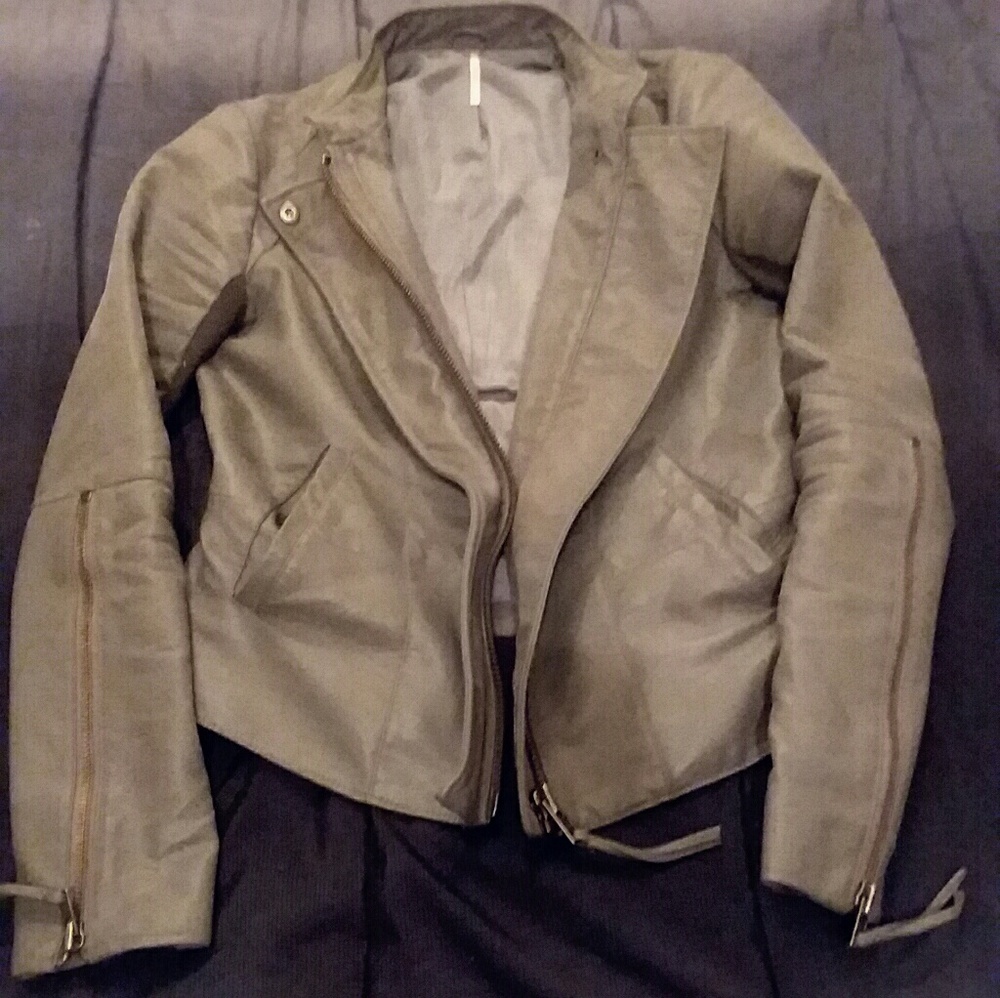 FREE PEOPLE LEATHER COAT
